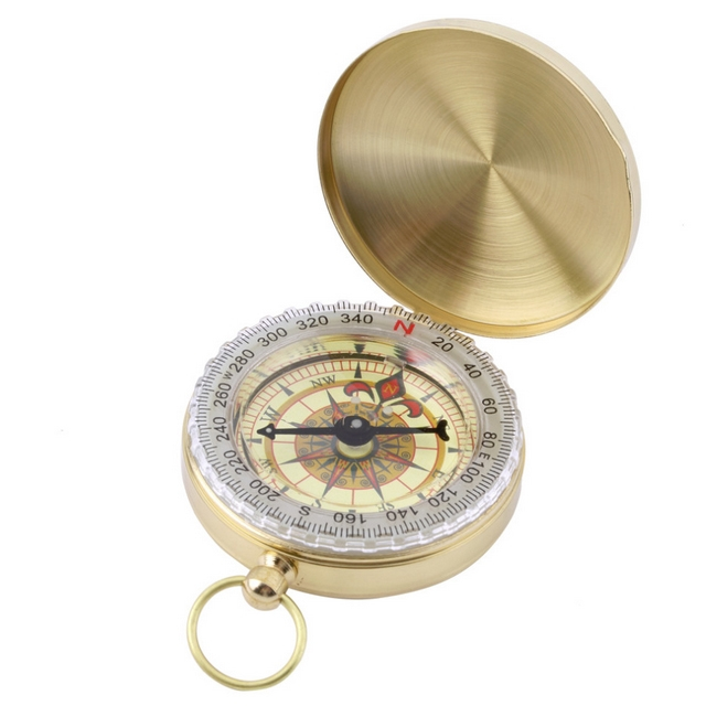 Gravírovaný kompas – pozlátený hliník